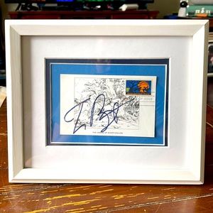 Framed postcard signed by Tim Burton.